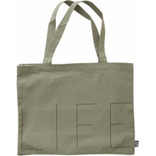 Design Letters Veľká plátená taška LIFE Olive Green