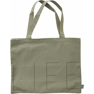 Design Letters Veľká plátená taška LIFE Olive Green