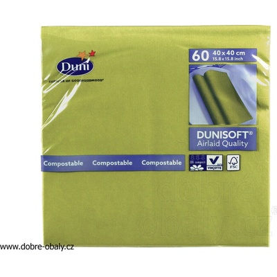 Duni soft ubrousky 40x40cm LEAF GREEN 60ks
