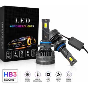  Комплект led крушки hb3 - 12v-24v 60w 6500lm 6000k canbus без грешки