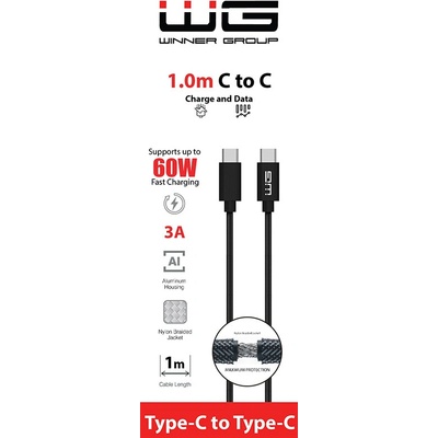 Winner WN0018 USB USB-C / USB-C 60W 1m černý