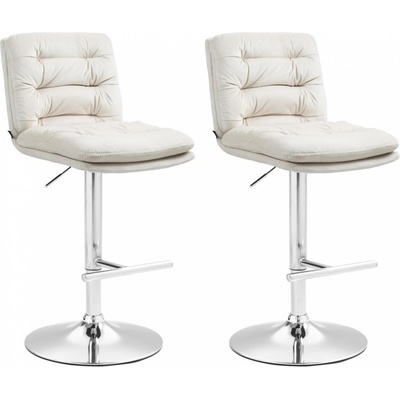 Design-Shop Damar samet Krémová / chrom 2 ks