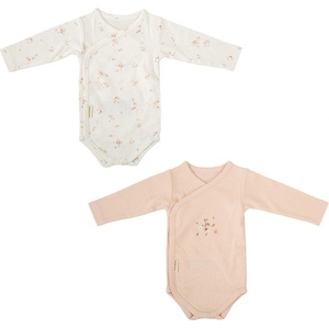 Bimbidreams Бебешки бодита с дълъг ръкав Bimbidreams - Monet, 0-1 м, 2 броя, White/Pink (8435629204485) - baby