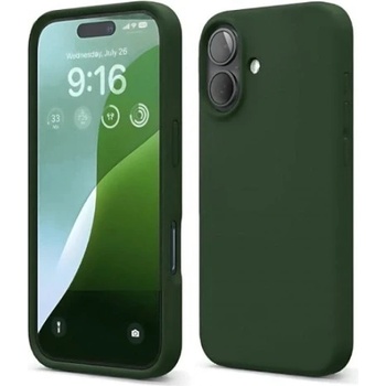Mobi-Fon Силиконов кейс iPaky матиран, За iPhone 16 Plus (6.7), Тъмнозелен (IPH-16PLUS-001)