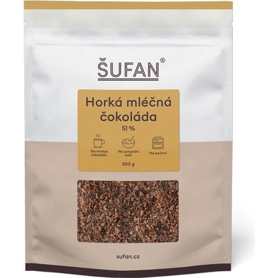 Šufan Horká mléčná čokoláda 51% Peru 500 g – Zbozi.Blesk.cz