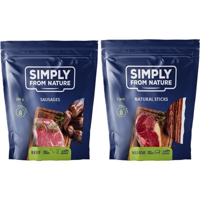 Simply From Nature Sausages with beef Prírodné hovädzie klobásky 300 g