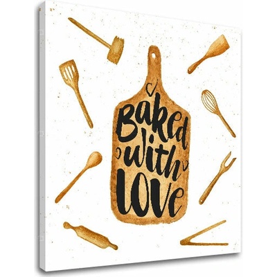 Obraz na stenu s textom Baked with love - 30x30 cm