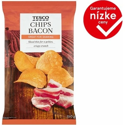 Tesco Smažené zemiakové lupienky so slaninovou príchuťou 150 g