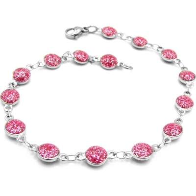Steel Jewelry náramek růžový z chirurgické oceli NR220156