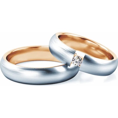 SAVICKI Сватбени халки: двуцветно злато, кръгли. 5 мм