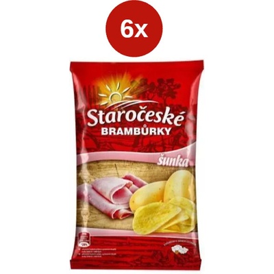 Staročeské brambůrky šunka 6x 80 g