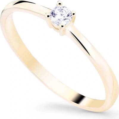 Cutie Jewellery gold prsten se solitérním zirkonem Z8008 ze zlata Růžová