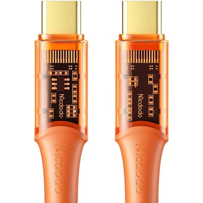 Mcdodo USB-C to USB-C Cable 100W (CA-2113) - кабел с бързо зареждане за устройства с USB-C порт (180 см) (оранжев) (D65260)