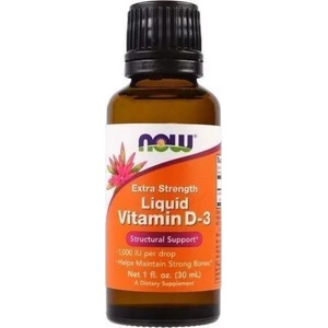NOW Хранителна добавка Витамин Д3 , Now Foods D-3 Extra Strength Liquid Drops (1000IU/Drop) 30ml