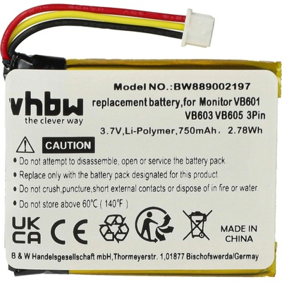 VHBW Batéria pre GlobalSat GH625XT, 750 mAh - neoriginálne