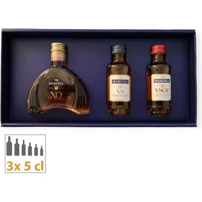 Martell Sada 3x miniatura 40% 3 x 0,05 l (dárkový set)