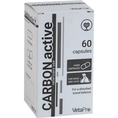 VetaPro výživový doplnok pre psy a mačky CarbonActive 60 tbl. (detoxikačná prvá pomoc)