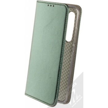 Pouzdro 1Mcz Magnetic Book flipové Xiaomi Mi Note 10 Lite tmavě zelené