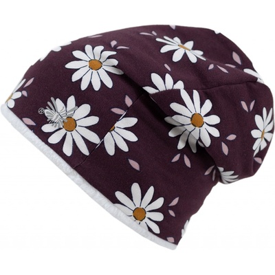 ESITO Zimní čepice spadená Daisy vínová