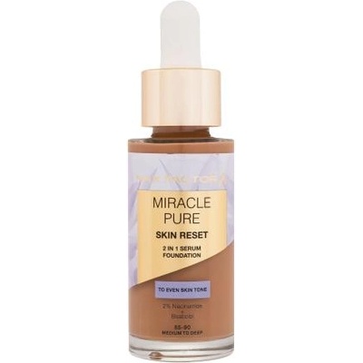MAX Factor Miracle Pure Skin Reset 2in1 Serum Foundation сатенен матов фон дьо тен със средно покритие 30 ml нюанс 85-90 Medium To Deep