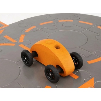 Trihorse Autíčko Finger Car oranžové s puzzle skládačkou