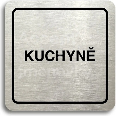 ACCEPT Piktogram kuchyně - stříbrná tabulka - černý tisk