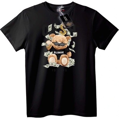NOONEBRAND Тениска Милиардерска мечка с пари - XXS, Black