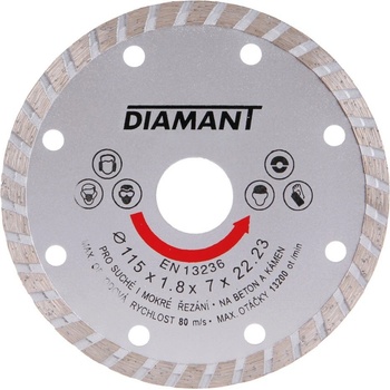 DIAMANT kotúč diamantový 115mm TURBO