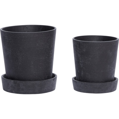 Hübsch Саксия Hübsch камък с поставка антрацит 2 бр (900306)