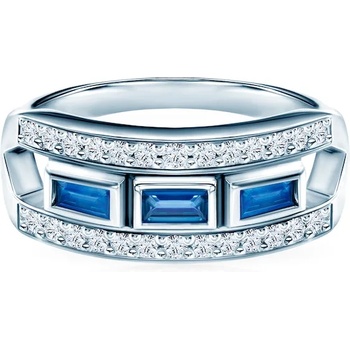 Image 1 of SAVICKI Пръстен: бяло злато. диаманти. сини сапфири