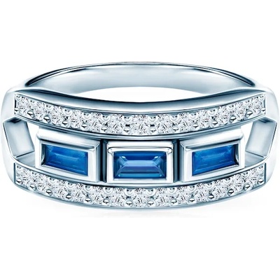 SAVICKI Пръстен: бяло злато. диаманти. сини сапфири