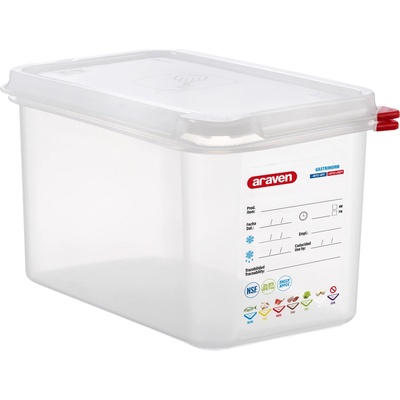 ARAVEN Gastronádoba GN 1/4 150 mm z polypropylénu s vekom | ARAVEN, 3028