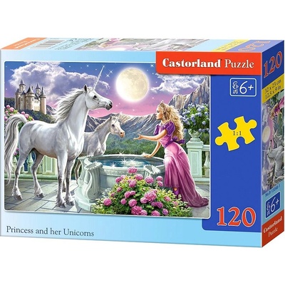 Castorland Princess and her Unicorns 120 pcs Пъзел 120 броя Анимации (PC-13098) (PC-13098)
