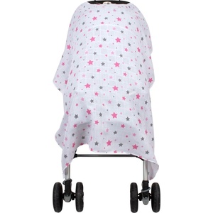 Sevi Baby Муселиново покривало за детска количка Sevi baby, Розови Звезди (319-pink stars)