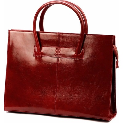 Kožená dámská tmavěčervená business taška do ruky Florence no. 1028 – Zboží Mobilmania