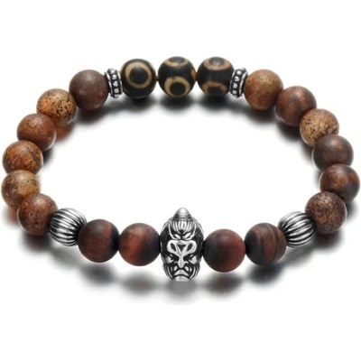 Daniel Dawson Luxusní náramek Good and Evil nebeská perla tygří oko achát NR2092 Hnědá