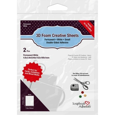 Scrapbook Adhesives 3D pěnové polštářky bílé 12,2 × 10 cm 2 ks