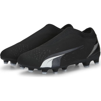 PUMA Детски футболни бутонки Puma Ultra Match+ Laceless Childrens Firm Ground Football Boots - Black/White