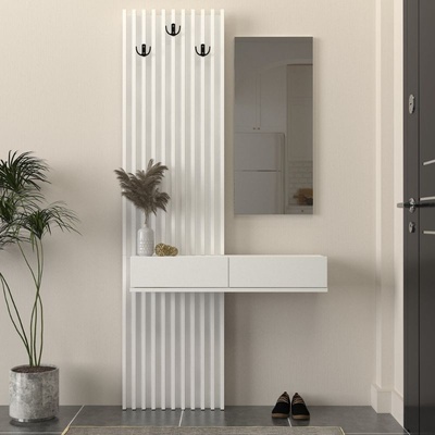TopMebel Меламинов закачалка Elois в бял цвят 96.6x26.8x195.5см