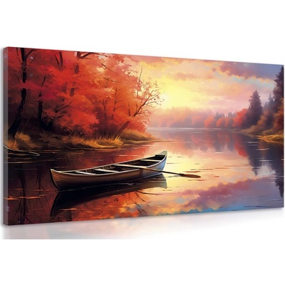 Obraz člun v klidném východě slunce - 30x20