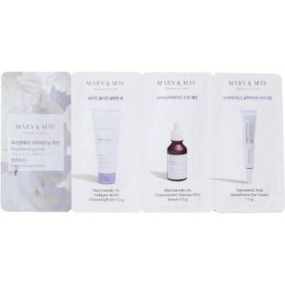 Mary&May Brightening Line 3 Step (Cleansing Foam 1.5г + Serum 1.5г + Eye Cream 1.5г) (sample) - Блестяща линия за кожа, 3 стъпки 4.5г (проба)