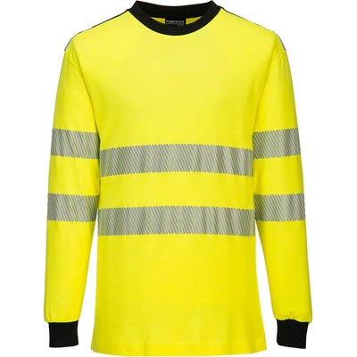 Portwest FR701 PW3 Modaflame Knit Hi-Vis FR tričko s dlhým rukávom Yellow/Navy M