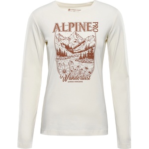 ALPINE PRO Mieta print ls tee бежово, кафяво m