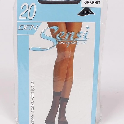 Къси чорапи в графитен цвят - 20 den