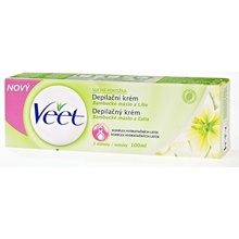 Veet depilačný krém bambucké Maslo & Ľalia suchú pokožku 100 ml