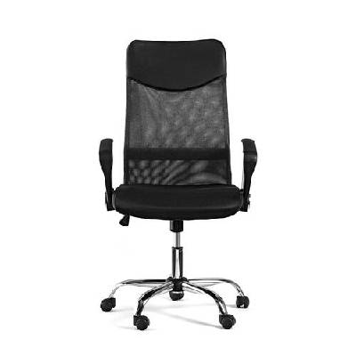 Директорски стол Monti HB, дамаска, екокожа и меш, черен (8084 BLACK)