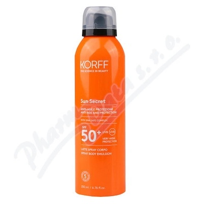 Korff Sun Secret tělové mléko spray SPF50+ 200 ml