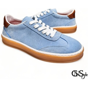 GNStyle Дамски кецове gazelle от естествен велур в светло син цвят