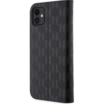 Pouzdro Karl Lagerfeld PU Saffiano Monogram Book iPhone 11 černé