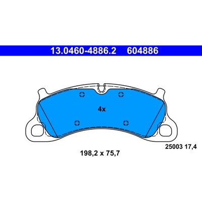 ATE Sada brzdových destiček, kotoučová brzda 13.0460-4886.2